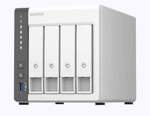 QNAP TS-433-4G ARM 4-core Cortex-A55 2.0GHz processor, 4 GB on board (non-expandable) -2 Year Warranty