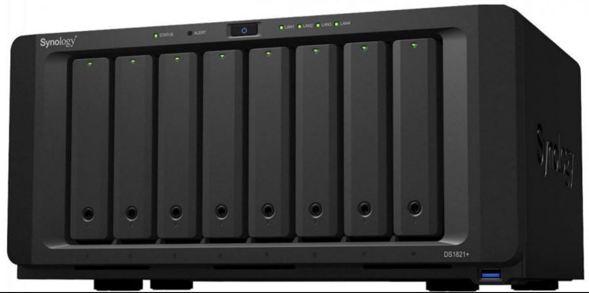 Synology DS1823xs+ Over 3,100/2,600 MB/s seq. read/write,built-in 10GbE, and up to 144 TB raw storage -Add up to 10 extra drive bays, 25GbE 5 Yr Wty