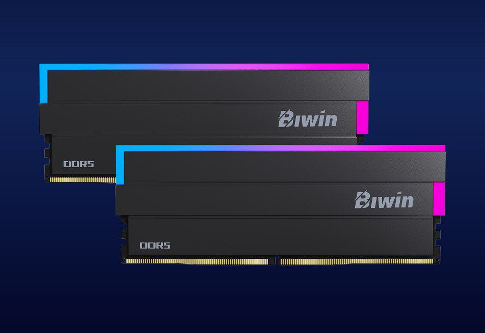 BIWIN DDR5 Memory DW100 RGB Memory 6000mhz 32GB (16GB*2) CL30-38-38-76 1.35V WHITE B5DW100326030ER2G-CW001