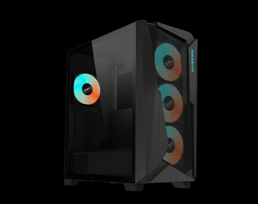 Gigabyte C301V2 RGB Tempered Glass E-ATX Black Mid Tower Gaming Chassis 2x3.5' 2x2.5' 2xUSB3.0 Detachable Dust Filter Liquid Cooling PSU Standard ATX