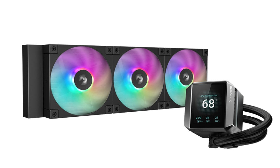 DeepCool MYSTIQUE 360 A-RGB High-Performance Liquid Coolers, 5th Gen Pump 360mm Radiator , 2.8' 640x480 TFT Screen