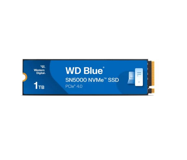 Western Digital WD Blue SN5000 NVMe™ 1TB SSD M.2 2280, 5,150MB/s R 4,900MB/s W, 730K IOPS R / 770K IOPS W, PCIe Gen4 x4, 5-Y Warranty