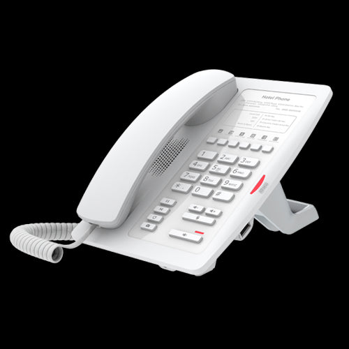 Fanvil H3 Entry-level Hotel IP Phone - No Display, 1 Line, 6 x Programmable Buttons, HD Voice Quality, USB Charging Port, Dual 10/100 NIC - White