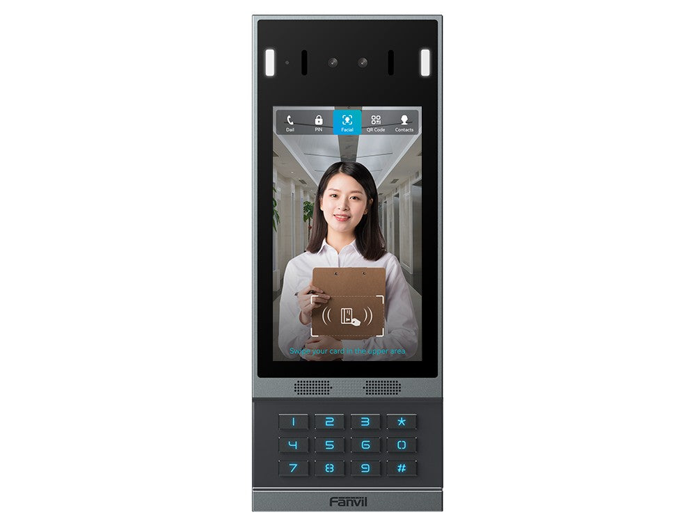 Fanvil i67 Face Recognition Door Phone, 7IN COLOR SCREEN, Camera HD, 7-inch 600×1024 touch screen 12 Numeric Keys anti-spoofing liveness
