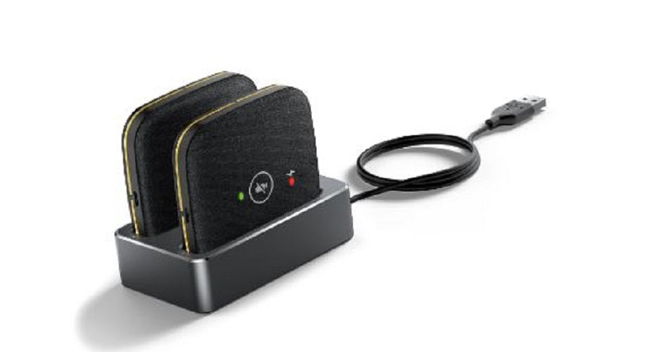 Yealink CPW65-PKG, 2x CPW65 Wireless Microphones, WDD60 Dect Dongle, 1.8m USB cable, 5V/2A Power Adapter, Charger Cradle, for use with MTR Solutions