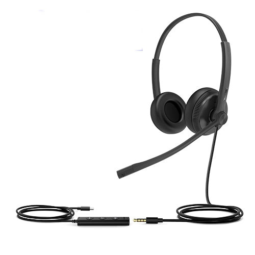 Yealink UH34 Special Edition Dual UC USB Headset, USB-C 3.5mm, Audio Clarity, Noise Cancelling Headset, USB-C and 3.5mm, Leather Ear Cushions