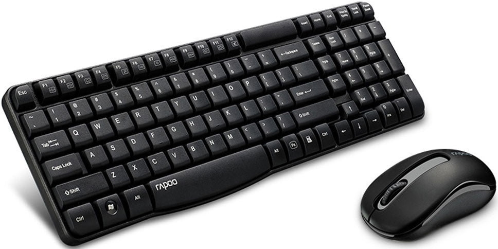 RAPOO X1800S 2.4GHz Wireless Optical Keyboard Mouse Combo Black - 1000DPI Nano