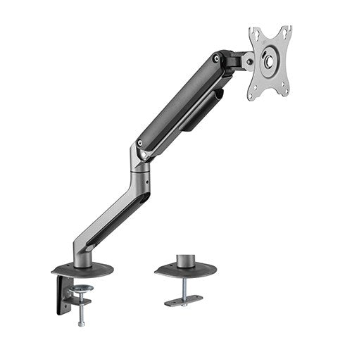 Brateck Single Monitor Economical Spring-Assisted Monitor Arm Fit Most 17'-32' Monitors, Up to 9kg per screen VESA 75x75/100x100 Space Grey