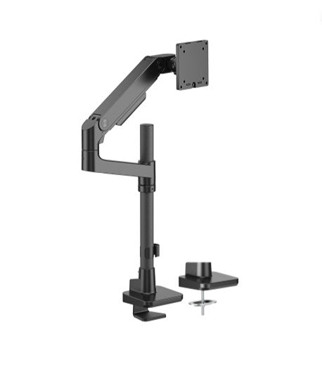 Brateck LDT81-C012P-B NOTEWORTHY POLE-MOUNTED HEAVY-DUTY GAS SPRING MONITOR ARM For most 17'~49' Monitors, Fine Texture Black (new)