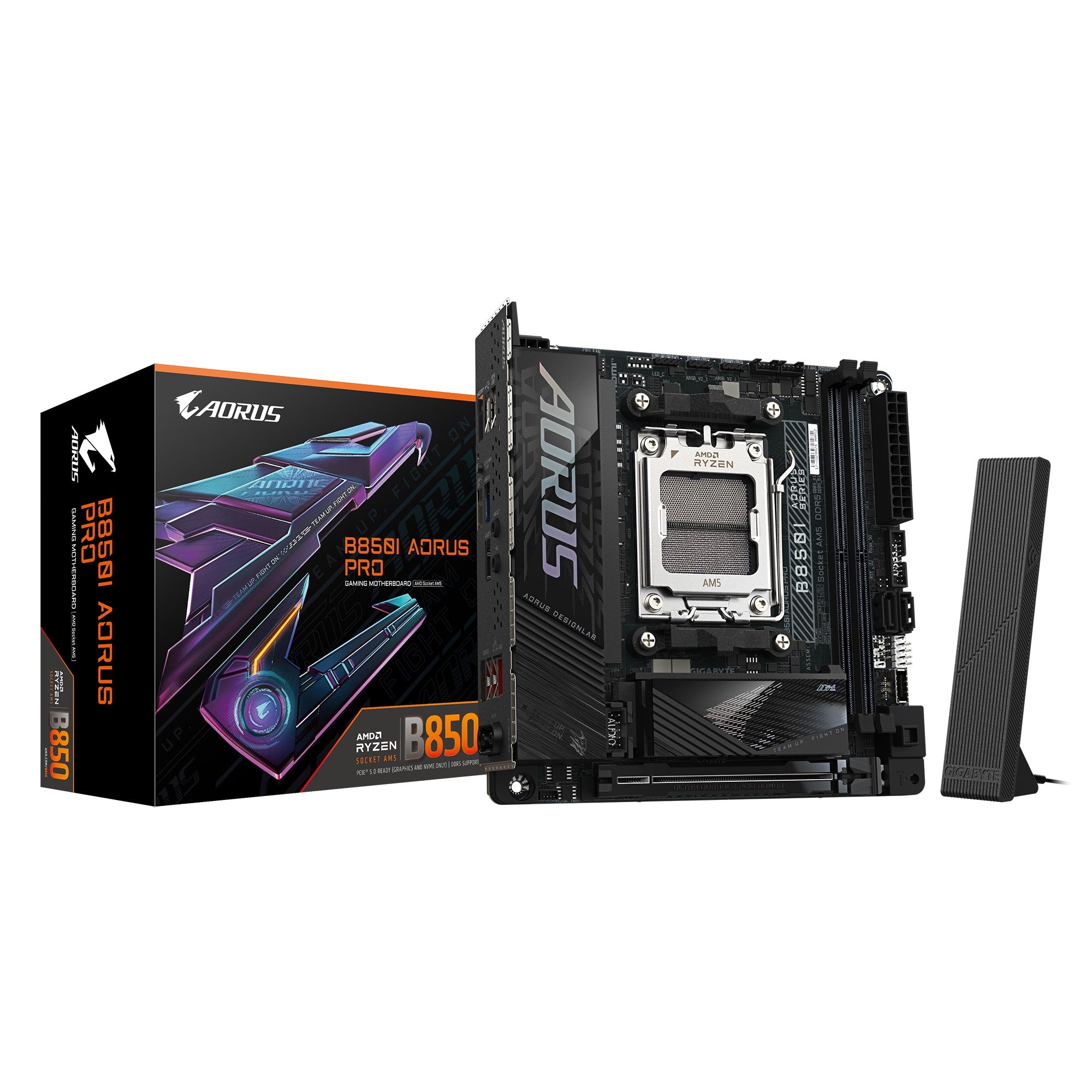 Gigabyte B850I AORUS PRO 1.0, AMD AM5, 2 x DDR5 up to 128 GB, 1 x HDMI, 1x PCI Express x16, 2 x M.2, 2 x SATA, 6 x USB 3.2