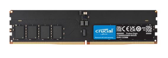 Crucial 32GB (1x32GB) DDR5 CUDIMM 6400MHZ CL52 Desktop PC Memory for Intel Core Ultra Processors AI PC