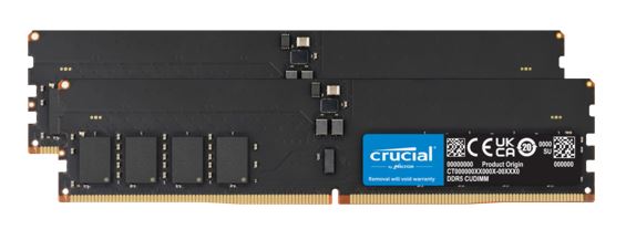 Crucial 128GB (2x64GB) DDR5 CUDIMM 6400MHZ CL52 Desktop PC Memory for Intel Core Ultra Processors AI PC