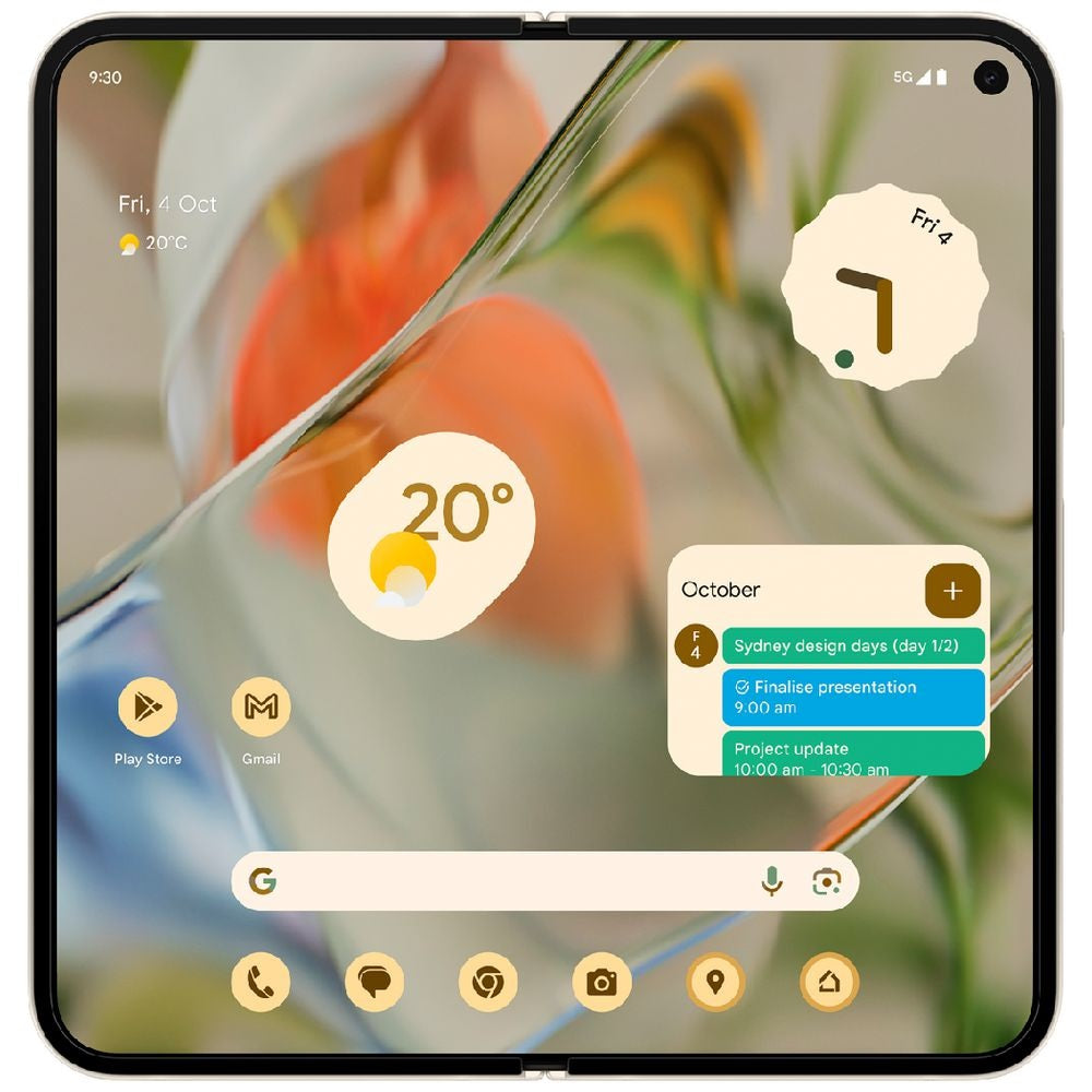 Google Pixel 9 Pro Fold 5G 256GB - Porcelain (GA05798-US)*AU STOCK*, 8.0', OLED, 120Hz, 16GB/256GB, 48MP/10MP, Single + eSIM, 4650mAh,2 Years Warranty