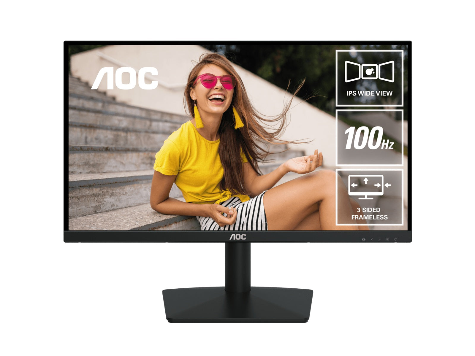 AOC 23.8' IPS. 1920 × 1080 FHD, 100Hz, 8ms GtG (bw), HDMI 1.4 x1,VGA x1, Adaptive Sync.IPS Monitor Replace 24B20JH2 (LS)