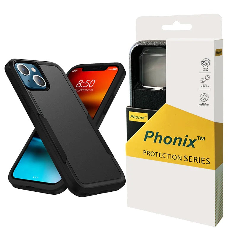 Phonix Apple iPhone 15 Pro (6.1') Armor Rugged Case Black - Military-Grade, Multi layers, No-Slip, Sleek, ultimate protection