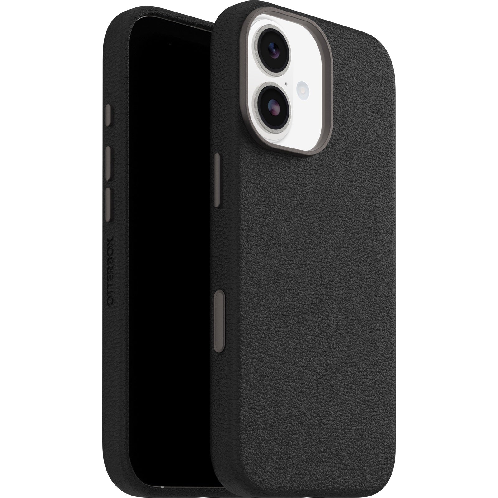 OtterBox Symmetry Cactus Leather MagSafe Apple iPhone 17 (6.3') Case Noir Ash (Black) - (77-99013), DROP+ 3X Military Standard, 7 Years Warranty