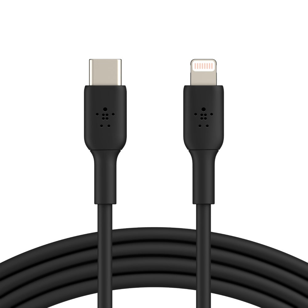 Belkin BoostCharge Lightning to USB-C Cable (1M) - Black (CAA003bt1MBK),18W Fast Charge,480Mbps, 25K+ Bends, USB-C PD, MFi Certified, 2 Years Warranty