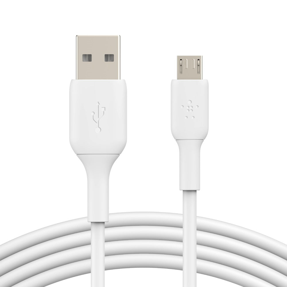 Belkin BoostCharge Micro-USB to USB-A Cable (1M) -White(CAB005bt1MWH),7.5W,480Mbps,25K+ Bends,Compatible With Most Micro-USB Devices,2 Years Warranty