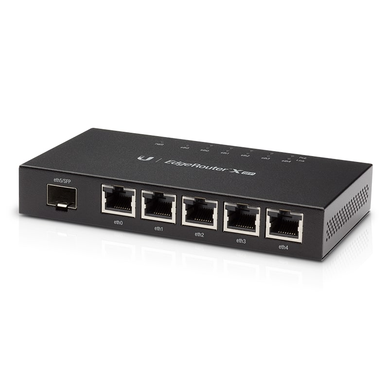 Ubiquiti EdgeRoute Advanced Gigabit Ethernet Router - Compact Powerful Router Sporting,5 Gigabit RJ45 Ports Passive PoE Support& SFP, 2Yr Warr