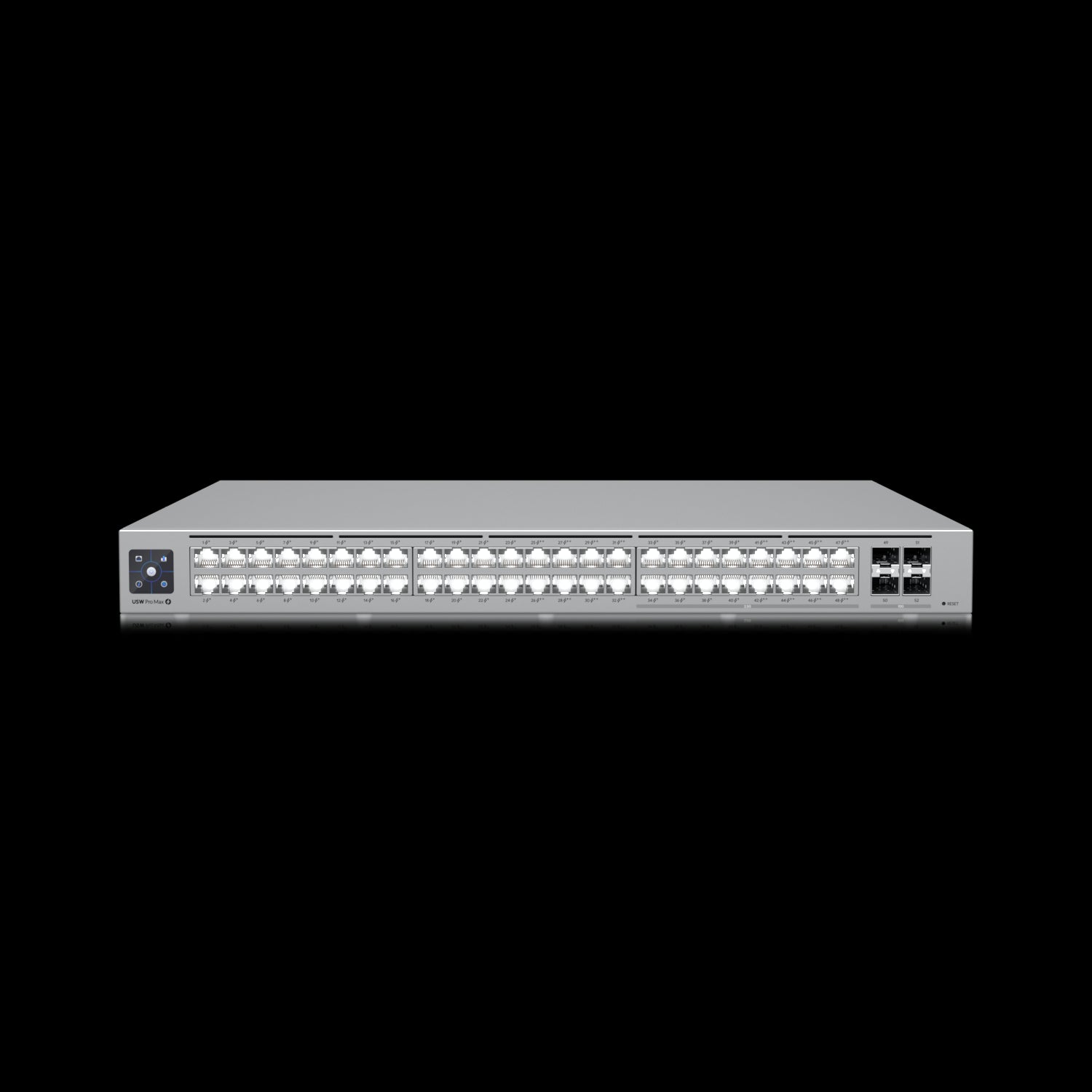 Ubiquiti UniFi Network, Switch, 48-Port, POE 720W, (16) 2.5 GbE ports, 8 PoE+, 8 PoE++, (4) 10G SFP+ Ports, Layer3, Rack Mount, 2Yr Warr