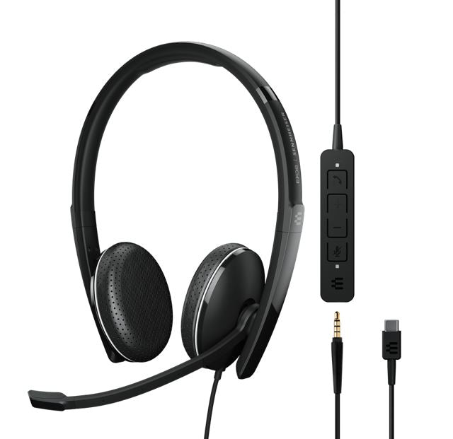 EPOS ADAPT 165 USB C II On-ear, double-sided USB-C headset, 3.5 mm jack and detachable USB cable with in-line 0 control