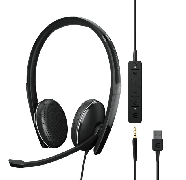 EPOS ADAPT 165T USB II On-ear, Wired, double-sided 3.5 mm jack Headset, Detachable USB cable with in-line 0 control
