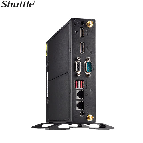 Shuttle DS20U V2 Slim Mini PC 1L Barebone - Intel Celeron 5205U, Fan-less, 2x LAN , RS232/RS422/RS485, HDMI, DP, VGA, Vesa Mount, 65W adapter