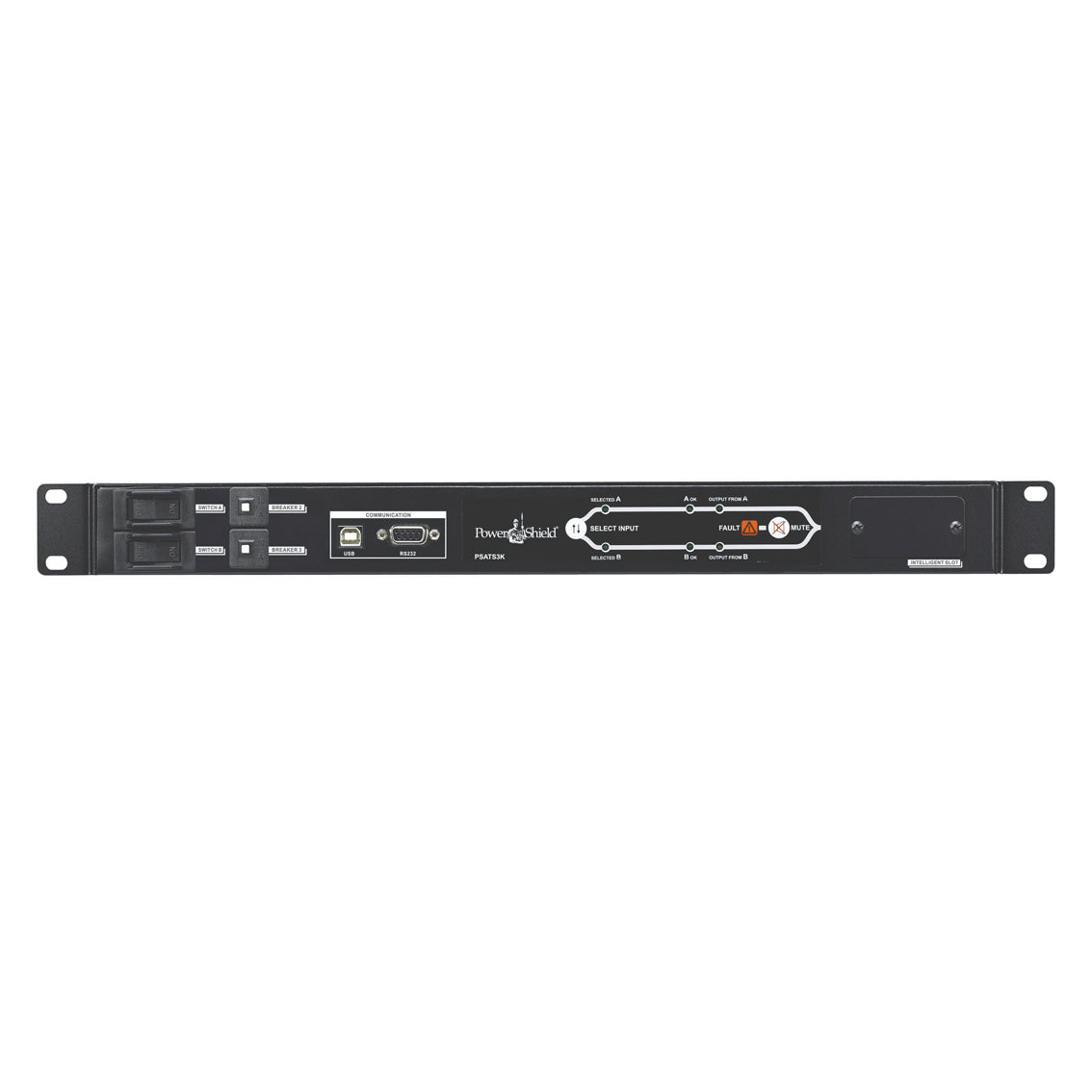 PowerShield Rack ATS 3kVA, Dual 15Amp C20 inputs, 1 x C19 + 8 x C13 outputs