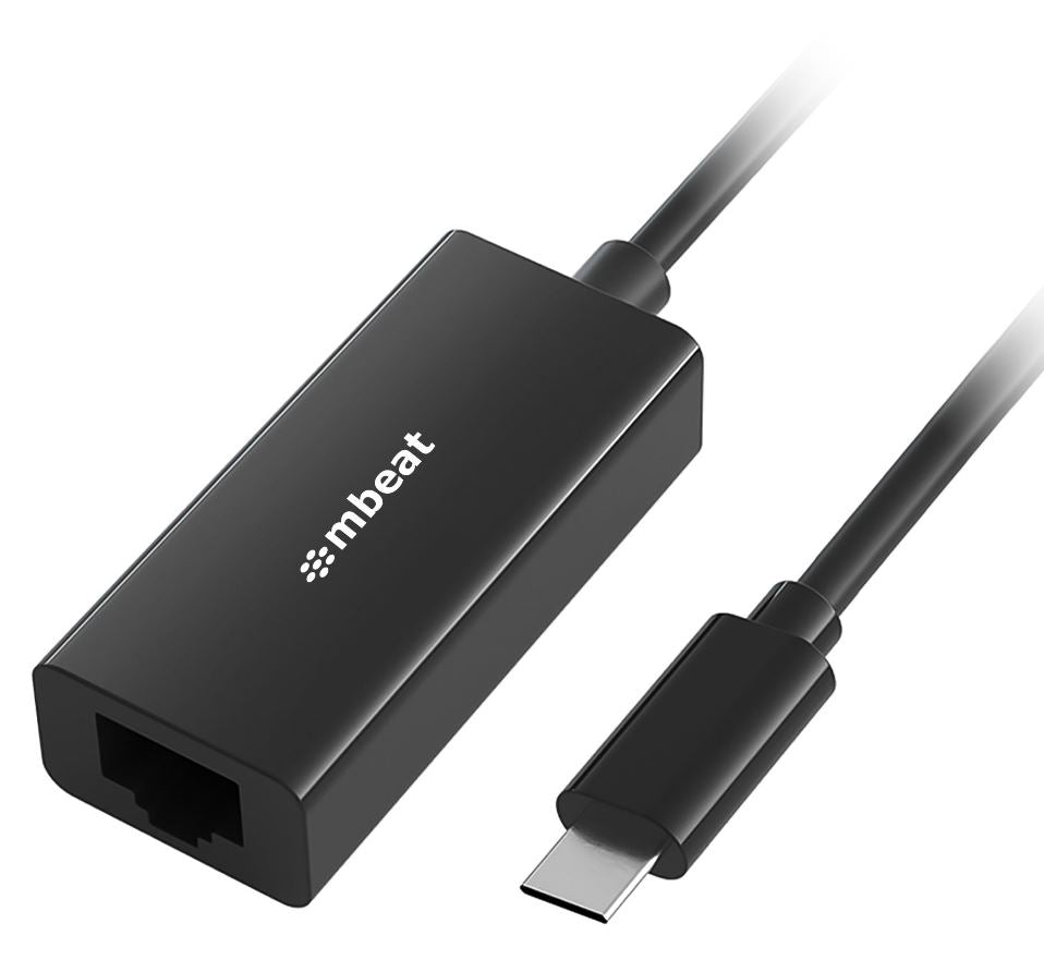 mbeat® USB-C Gigabit Ethernet Adapter - Black