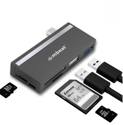 mbeat® Essential 5-IN-1 USB- C Hub ( USB hub 2.0, 3.0, SD/TF Card Reader Supports SDXC, MicroSDXC)