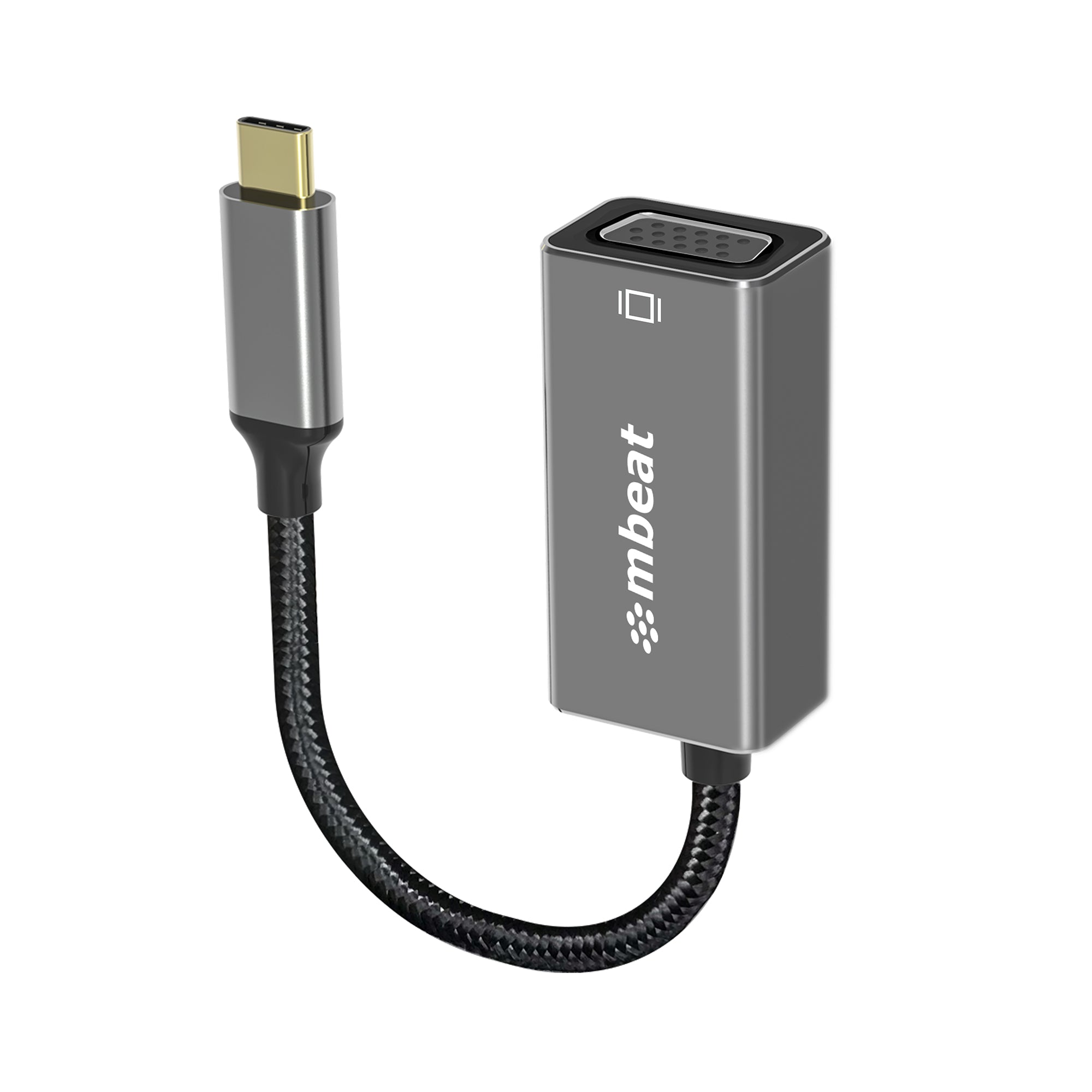 mbeat Elite USB-C to VGA Adapter - Coverts USB-C to VGA Female Port, Supports up to1920×1080@60Hz - Space Grey
