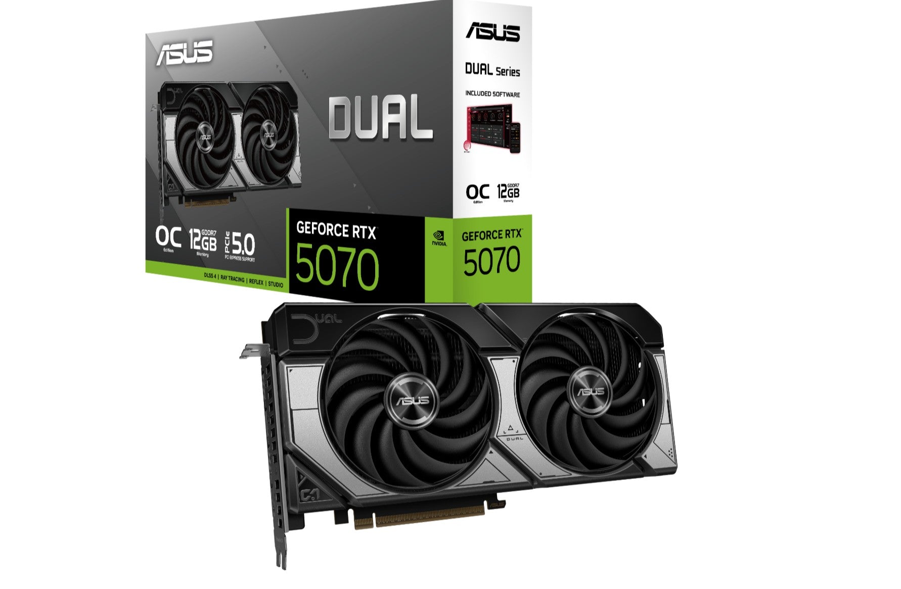 ASUS nVidia GeForce DUAL-RTX5070-O12G GDDR7 OC Edition PCI Express 5.0 192-bit 28 Gbps
