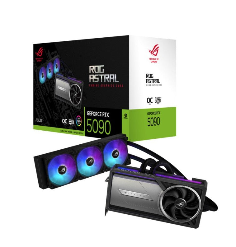 (DS)ASUS nVidia GeForce ROG-ASTRAL-LC-RTX5090-O32G-GAMING 32GB GDDR7 2580 MHz Boost clock 28 Gbps 512-bit Digital Max Resolution 7680 x 4320