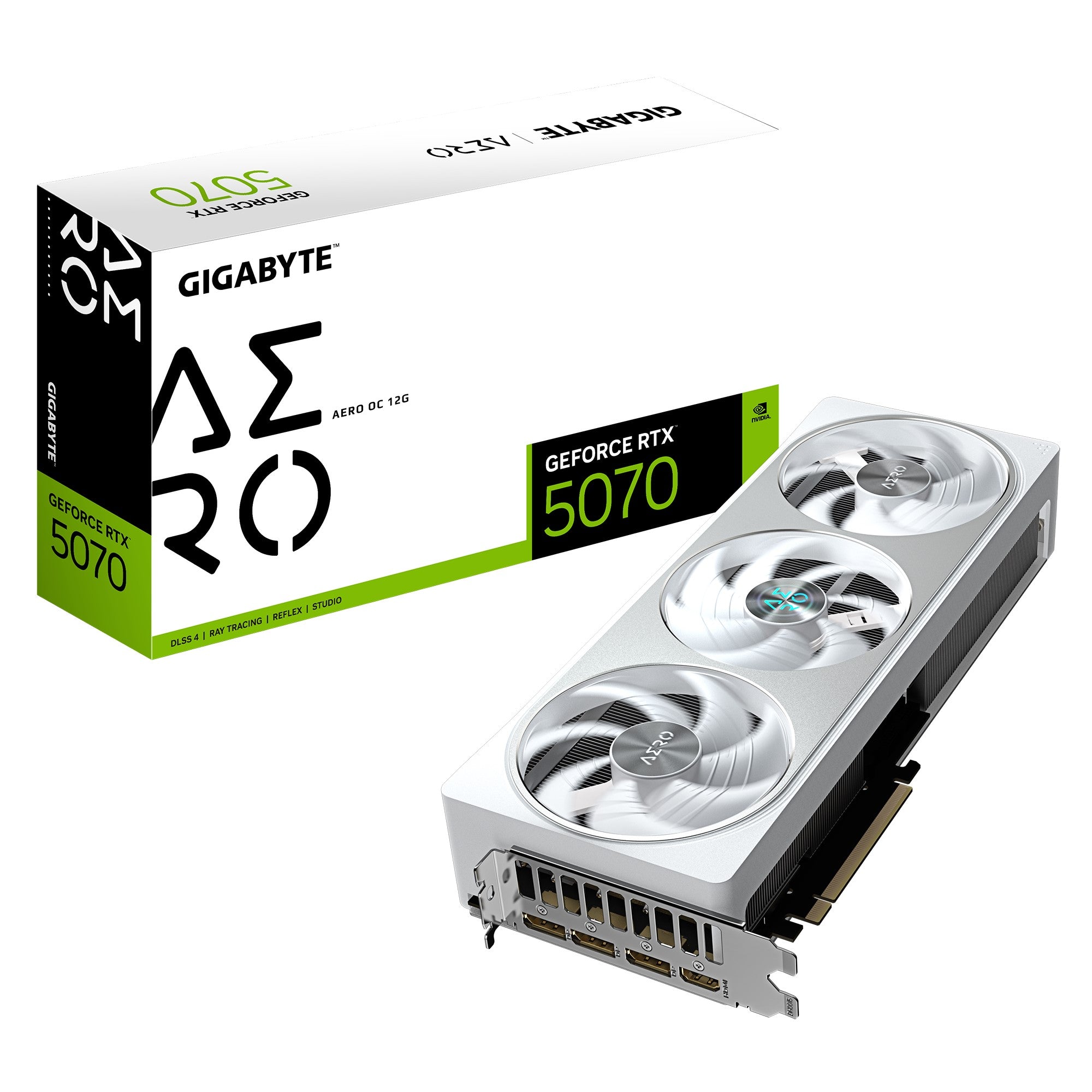 Gigabyte GV-N5070AERO OC-12GD, GeForce RTX™ 5070, CUDA 6144, 12 GB, GDDR7, PCI-E 5.0, ATX, 750W, HDMI 2.1b *1