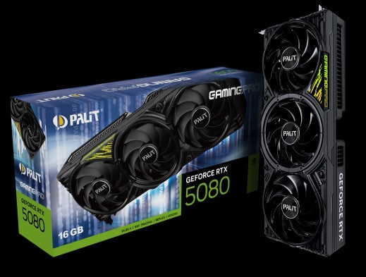 PALIT RTX5080 GAMINGPRO OC 16GB GDDR7 256bit 3-DP HDMI V1 PCI-E 5.0 4K 3 slot Recommended System Power 850 W