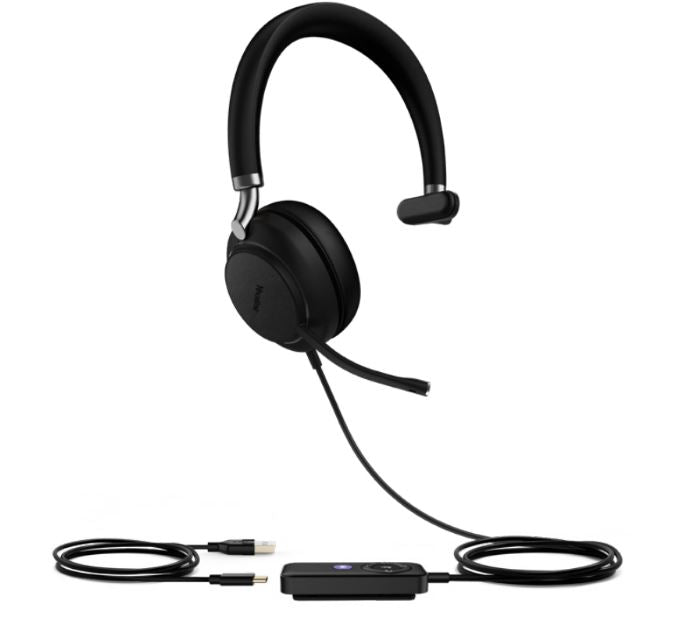 Yealink UH38 Mono Mode USB and Bluetooth Headset, USB-A,Teams 0 Controller with Built-In Battery Dual Noise-Canceling Mics, Busy Light, Teams EOL