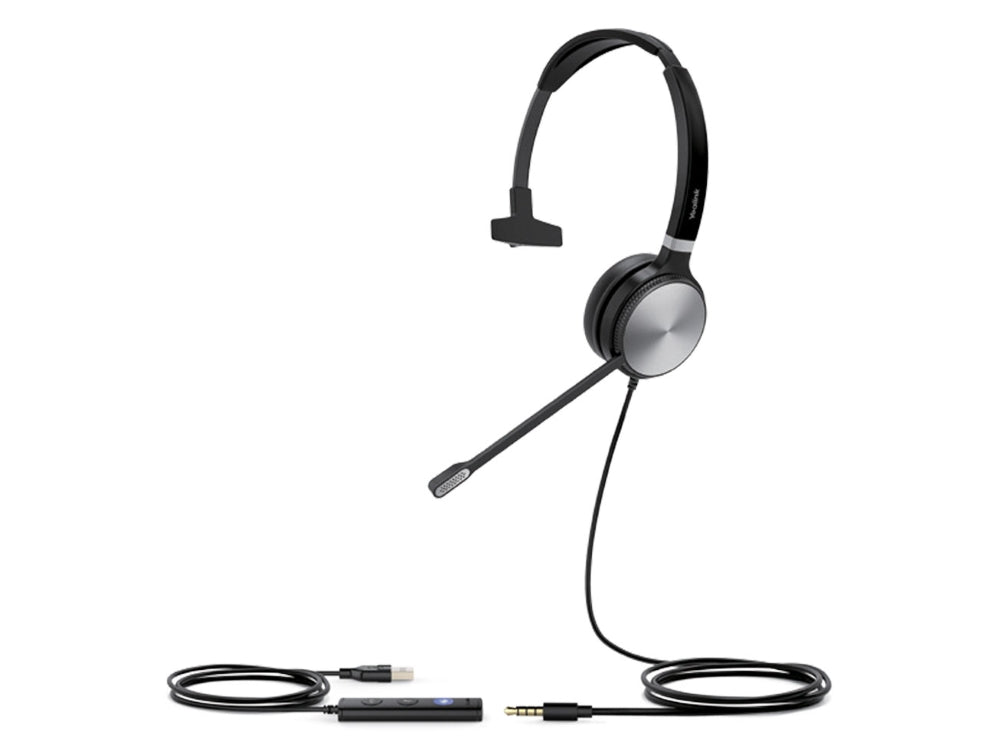 Yealink UH36 Mono USB Wired Headset, Noise Cancelling Headset, USB-C/3.5mm Connections, UC Designed, Simple 0 Management, HD Voice,  LED