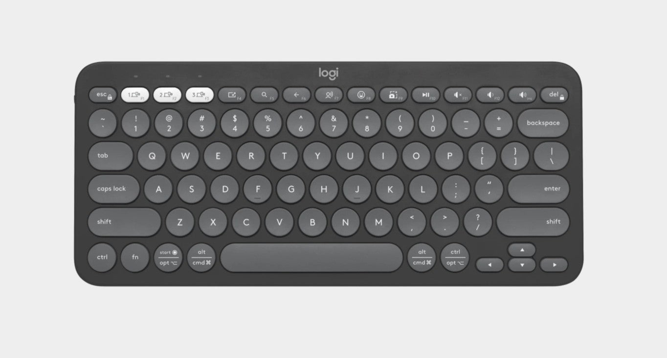 Logitech PEBBLE KEYS 2 K380S Slim, minimalist Bluetooth® Wireless Keyboard with customizable keys (Graphite)