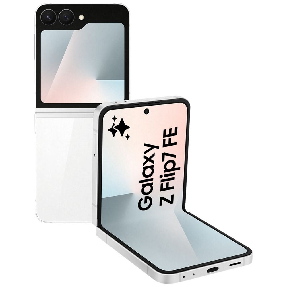 Samsung Galaxy Z Flip7 FE 5G 256GB - White*AU STOCK*, 6.7', Full HD+, 120Hz, 8GB/256GB, 50MP/10MP, Single + eSIM, 4000mAh, 2 Years Warranty