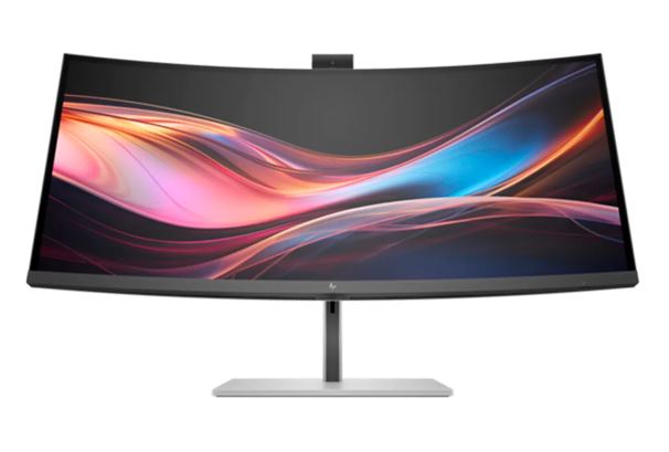 HP Series 7 Pro 734PM 34' Curved 3K WQHD Thunderbolt IPS Conferencing Monitor 3440x1440 21:9 5ms Height Adjust Tilt Swivel Pivot Webcam Speaker USB-C