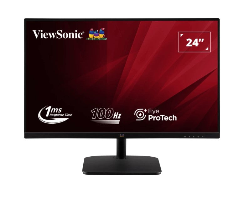ViewSonic 24' Office Ultra Thin Bezel + SuperClear IPS, 2x Speakers, 4ms 100h FHD 1080,HDMI,VGA 3.5 Audio,Multi-View,Eye Care.VESA 75,Monitor,3YARW