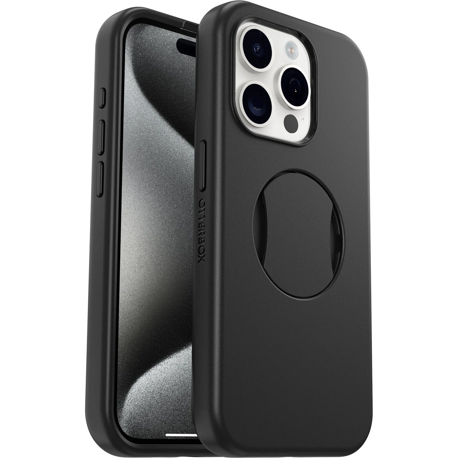 OtterBox OtterGrip Symmetry MagSafe Apple iPhone 15 Pro (6.1') Case Black - (77-93133), Antimicrobial, DROP+ 3X Military Standard,7 Years Warranty
