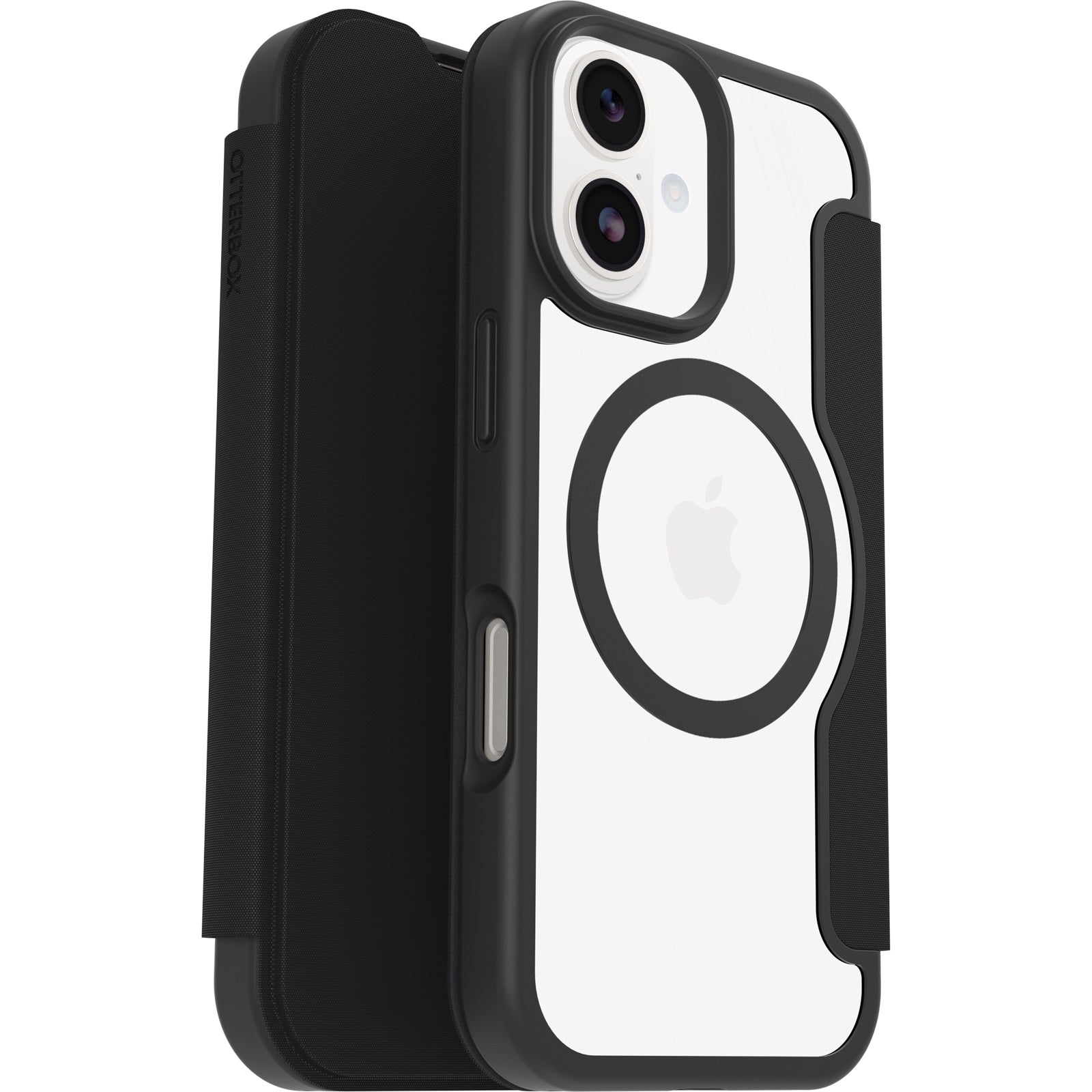 OtterBox React Folio MagSafe Apple iPhone 17 (6.3') Case Black Crystal (Clear/Black) - (77-98586), DROP+ Military Standard, 7 Years Warranty