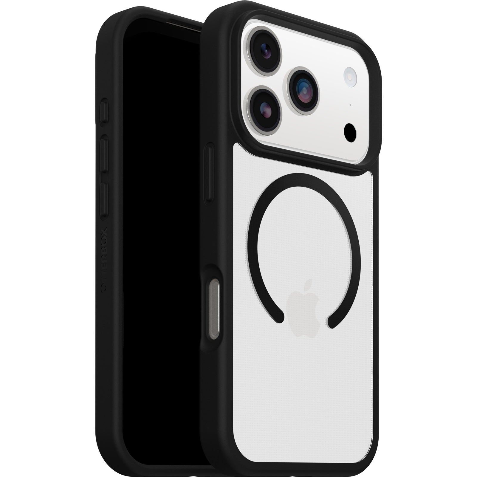OtterBox React MagSafe Apple iPhone 17 Pro (6.3') Case Black Crystal (Clear/Black) - (77-98631), DROP+ Military Standard,Raised Edges,7 Years Warranty