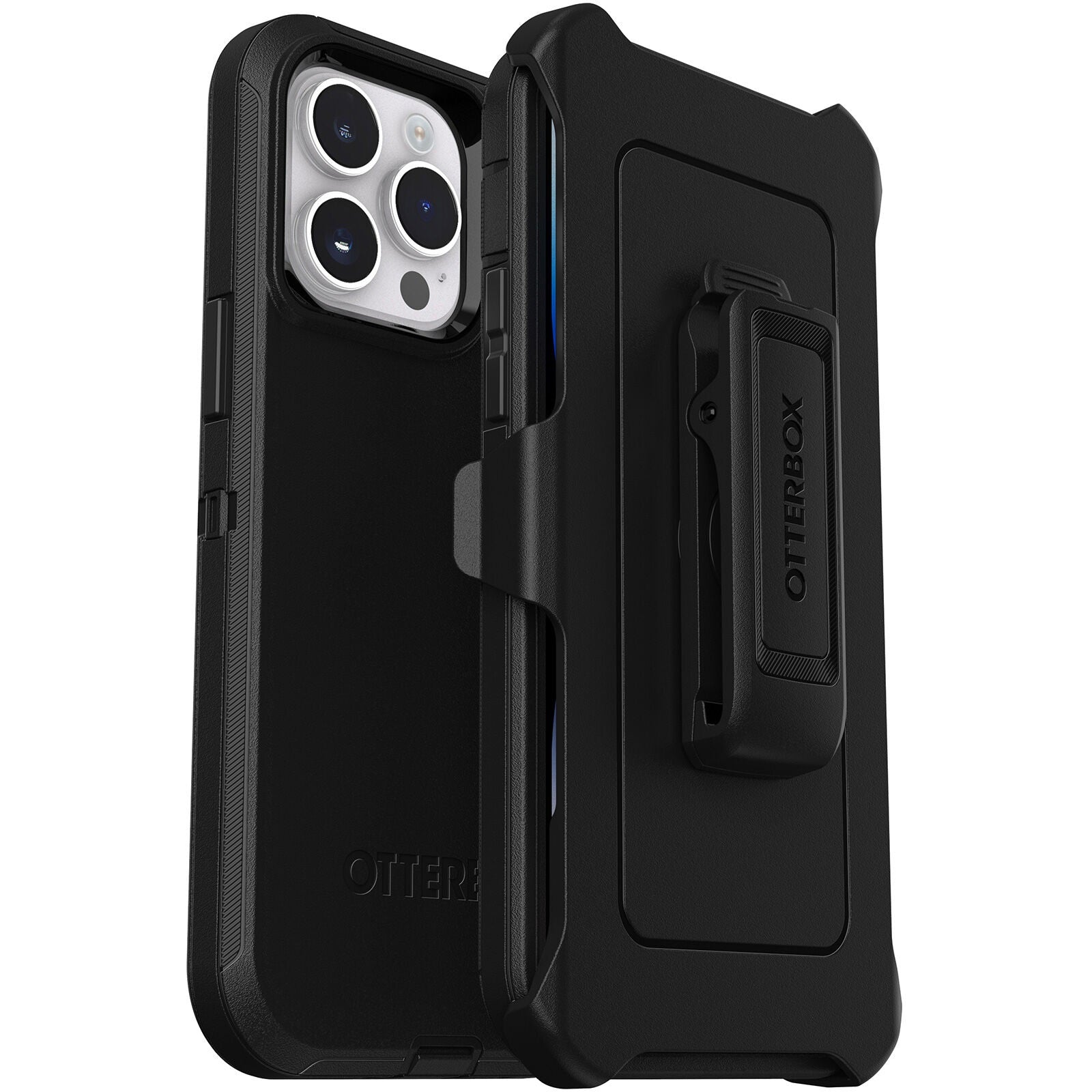 OtterBox Defender Apple iPhone 14 Pro Max Case Black - (77-88390), DROP+ 4X Military Standard, Multi-Layer, Included Holster,Raised Edges,Rugged,7 Yrs