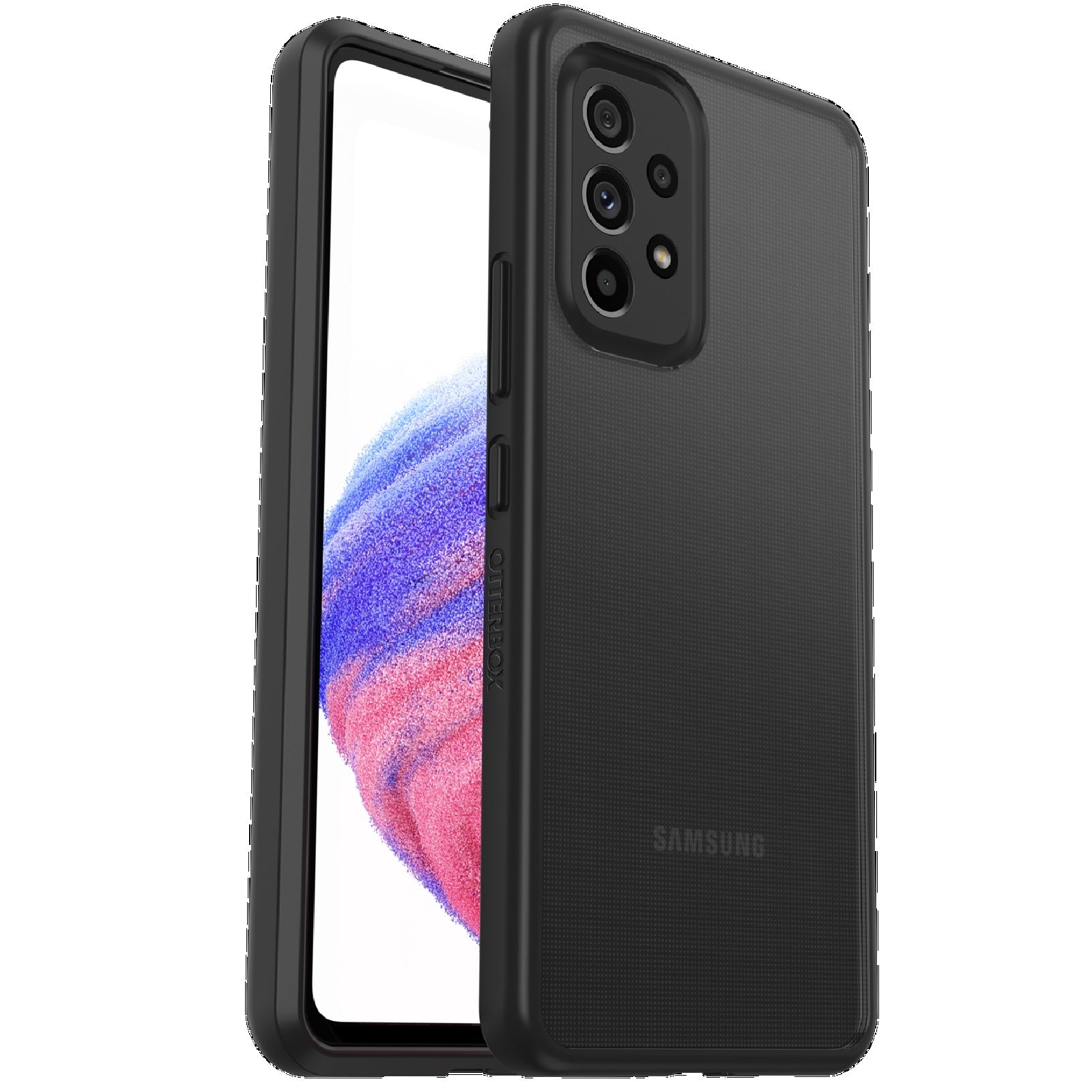 OtterBox React Samsung Galaxy A53 5G (6.5') Case Black Crystal (Clear/Black) - (77-87846),Antimicrobial,DROP+ Military Standard,Raised Edges,Hard Case