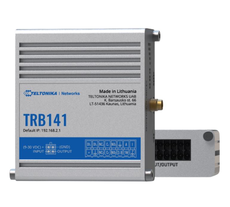 Teltonika Industrial Rugged GPIO LTE Gateway, 4G/LTE (Cat 1), I/O connector block, Micro-USB, Compatible with industrial DNP3, PSU included
