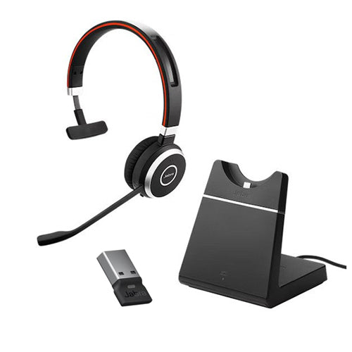 Jabra  Evolve 65 SE Link380a UC Mono Stand USB-A Headset, 30-m Wireless Range, 14-Hour Battery Life, Passive Noise Cancellation, BusyLight EOL