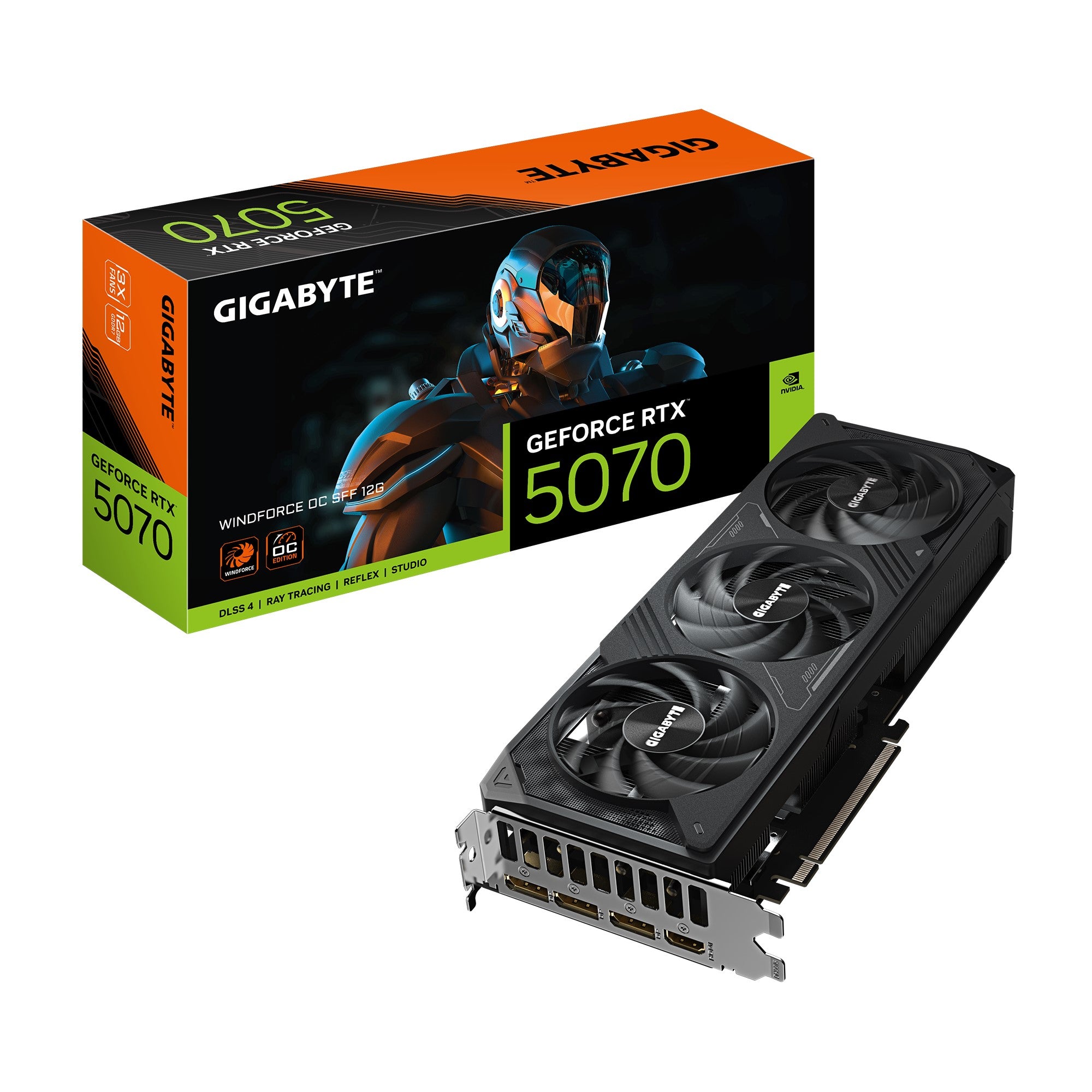 Gigabyte GV-N5070WF3OC-12GD,  GeForce RTX™ 5070, CUDA  6144, 12 GB, GDDR7, PCI-E 5.0, ATX, 750W, HDMI 2.1b *1
