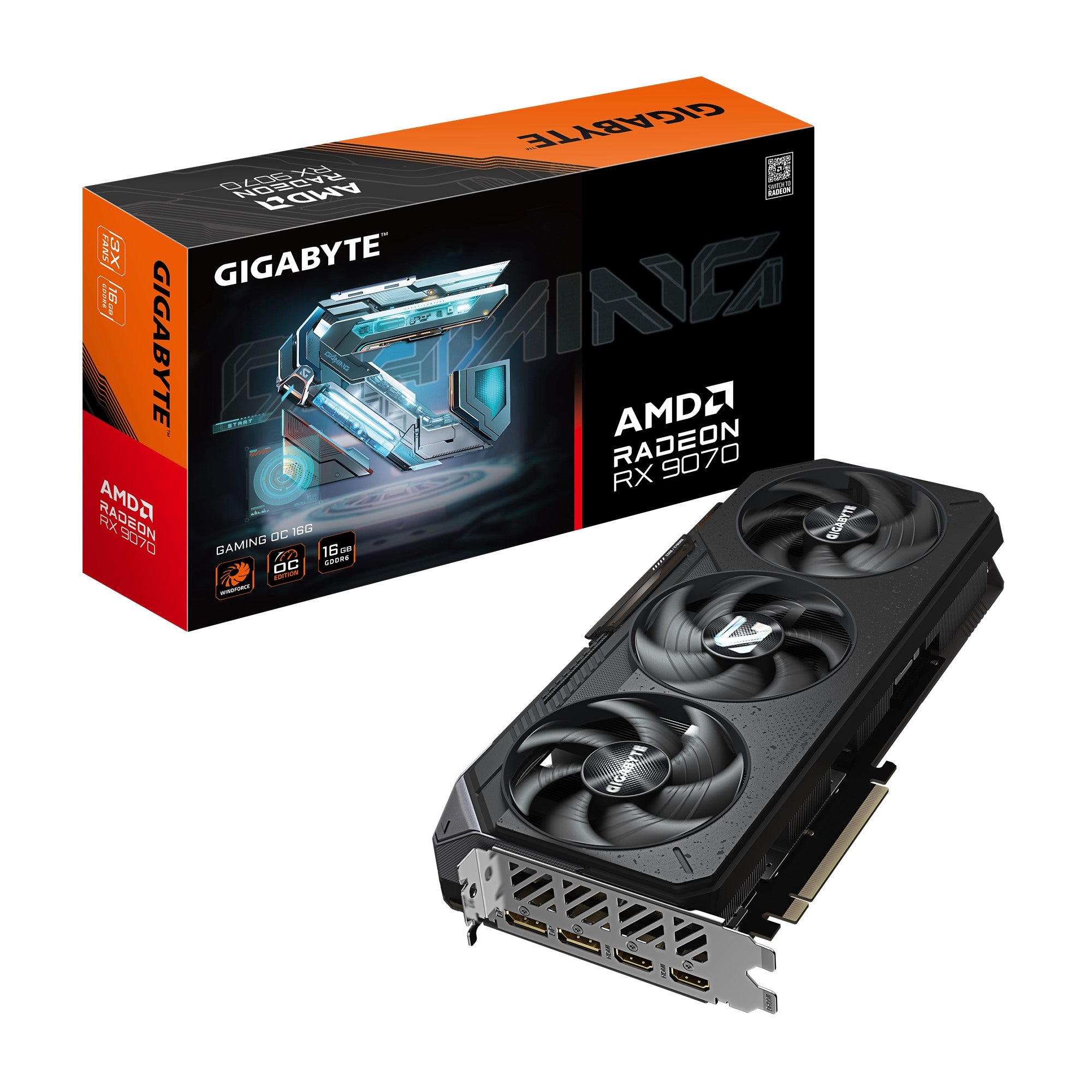 Gigabyte GV-R9070GAMING OC-16GD, Radeon™ RX 9070 XT, 16GB, GDDR6, PCI-E 5.0, ATX, HDMI 2.1b *2